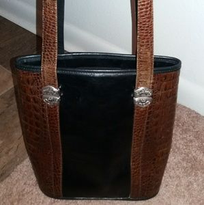 Vintage Brighton brown and black leather bag